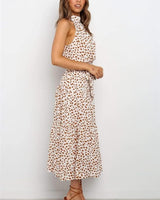 Polka Dot Halter Midi Sundress 6