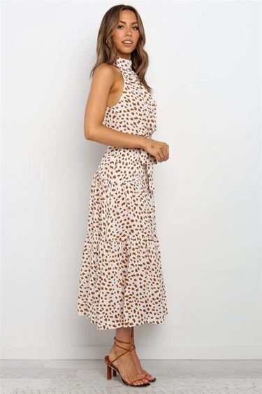 Polka Dot Halter Midi Sundress 6