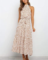 Polka Dot Halter Midi Sundress 7