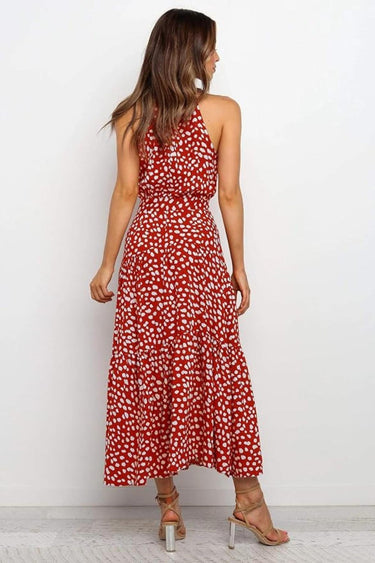 Polka Dot Halter Midi Sundress 8