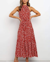 Polka Dot Halter Midi Sundress 9