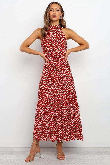 Polka Dot Halter Midi Sundress 9