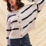 Polly | Women's Striped Button-Down Winter Cardigan 5