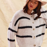 Polly | Women's Striped Button-Down Winter Cardigan 6