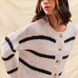 Polly | Women's Striped Button-Down Winter Cardigan 8