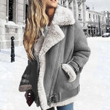 Premium Suede Sheepskin Jacket With Belt And Pockets 1