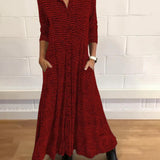 Relaxed Long Autumn Dress With V-Neck In Multiple Colours 2
