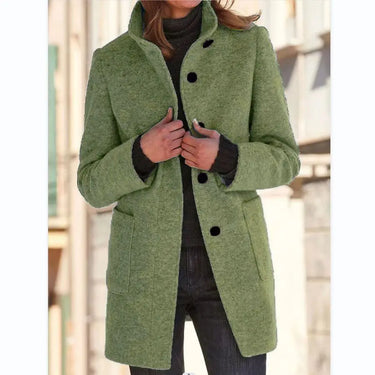 Retro Wool Coat Women – Stylish Stand Collar for Casual Chic 0