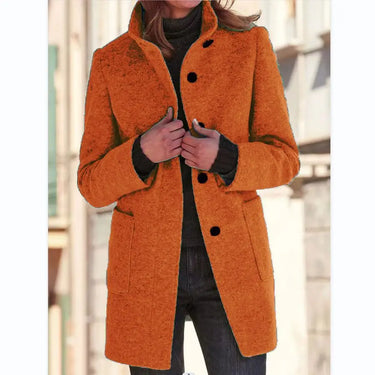Retro Wool Coat Women – Stylish Stand Collar for Casual Chic 11