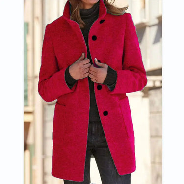 Retro Wool Coat Women – Stylish Stand Collar for Casual Chic 12