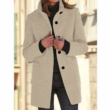 Retro Wool Coat Women – Stylish Stand Collar for Casual Chic 13