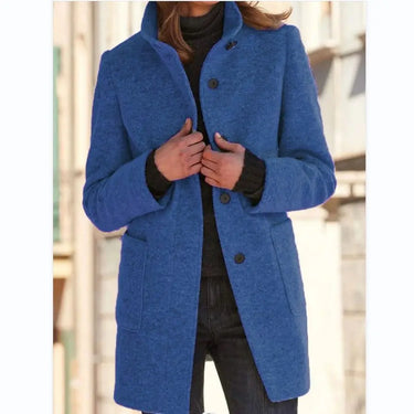 Retro Wool Coat Women – Stylish Stand Collar for Casual Chic 5