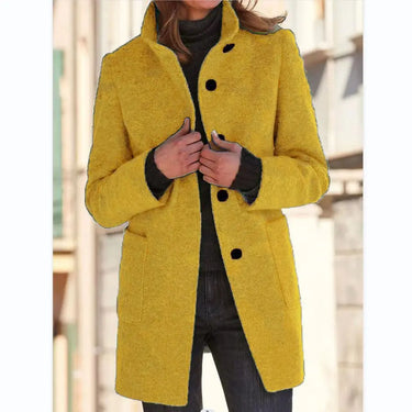 Retro Wool Coat Women – Stylish Stand Collar for Casual Chic 7