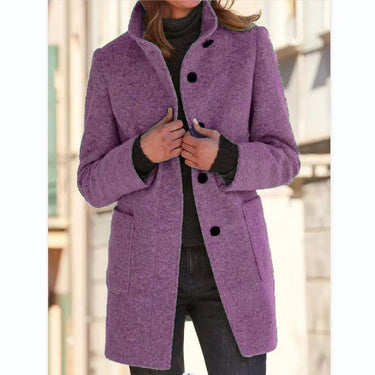 Retro Wool Coat Women – Stylish Stand Collar for Casual Chic 8