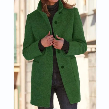 Retro Wool Coat Women – Stylish Stand Collar for Casual Chic 9