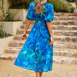 Roxanne | Elegant Floral Midi Dress with Puff Sleeves 6