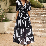 Roxanne | Elegant Floral Midi Dress with Puff Sleeves 9
