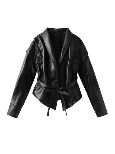 Women’s Cropped Leather Jacket - Madonna 4