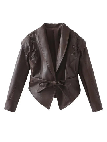 Women’s Cropped Leather Jacket - Madonna 1