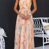 Sandra | Elegant Watercolour Maxi Dress for Summer 0