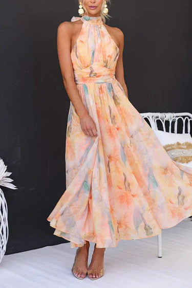 Sandra | Elegant Watercolour Maxi Dress for Summer 2