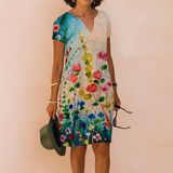 Sarah White Summer Dress – Classic V-Neck Design for Wedding Guests and Garden Events 1