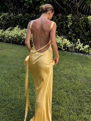 Semi-Sheer Satin Asymmetrical One Shoulder Maxi Dress 3