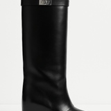 Shark Lock Knee-High Leather Boots 0