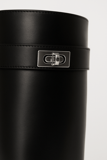 Shark Lock Knee-High Leather Boots 2