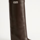 Shark Lock Knee-High Leather Boots 4