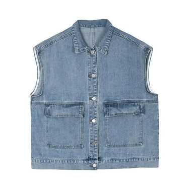 Sleeveless Denim Jacket with Relaxed Fit 5