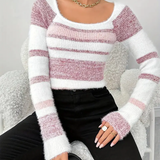 Slim Fit Color Block Striped Sweater 1