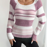 Slim Fit Color Block Striped Sweater 2