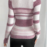 Slim Fit Color Block Striped Sweater 3