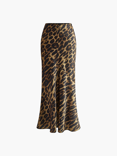 Slim Leopard Print Maxi Skirt 4