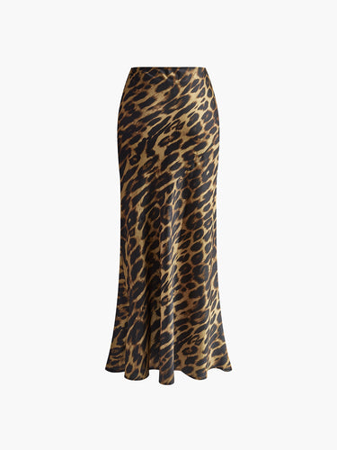 Slim Leopard Print Maxi Skirt 5