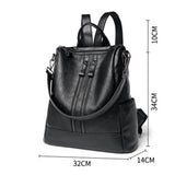 Soft Backpacks for women New PU Artificial Leather women's backpack large capacity black backpack fashion trend student class 3