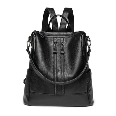 Soft Backpacks for women New PU Artificial Leather women's backpack large capacity black backpack fashion trend student class 5