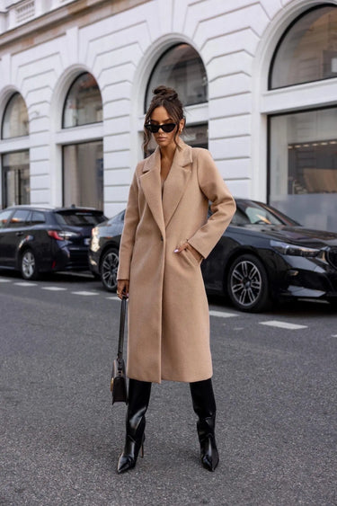 Sophia Black Trench Coat – Stylish Mid-Long Design for Work and Casual Wear 4
