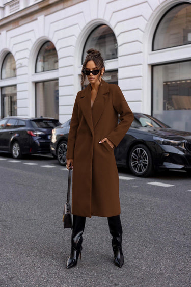 Sophia Black Trench Coat – Stylish Mid-Long Design for Work and Casual Wear 5