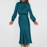 Sophia Satin Evening Dress – Elegant Long Sleeve Formal Wear 5