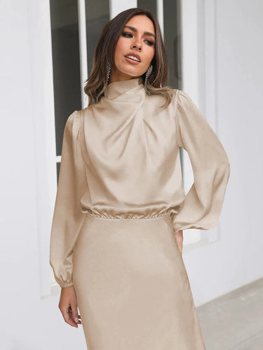 Sophia Satin Evening Dress – Elegant Long Sleeve Formal Wear 6