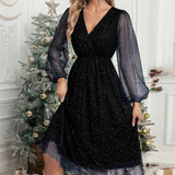 Sophia V-Neck Cocktail Dress – Elegant Slim Fit for Special Occasions 0