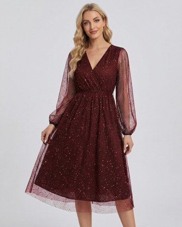 Sophia V-Neck Cocktail Dress – Elegant Slim Fit for Special Occasions 2