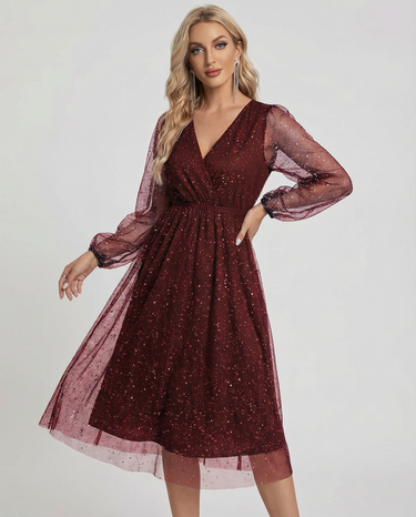 Sophia V-Neck Cocktail Dress – Elegant Slim Fit for Special Occasions 3