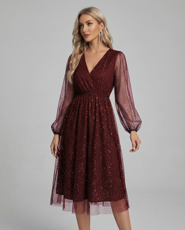 Sophia V-Neck Cocktail Dress – Elegant Slim Fit for Special Occasions 4