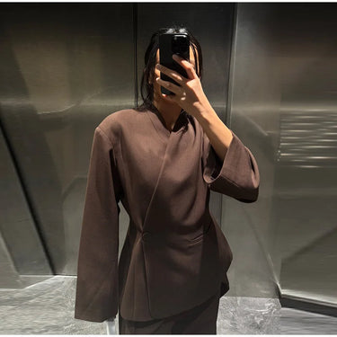 Spring Blazer Coat – V-Neck Design for Effortless Style 11