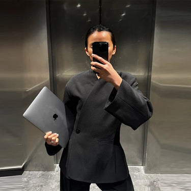 Spring Blazer Coat – V-Neck Design for Effortless Style 9