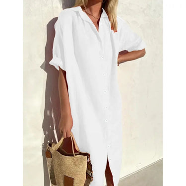 Summer Breeze Shirt Dress – Relaxed Cotton-Linen Comfort 0