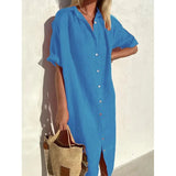 Summer Breeze Shirt Dress – Relaxed Cotton-Linen Comfort 11